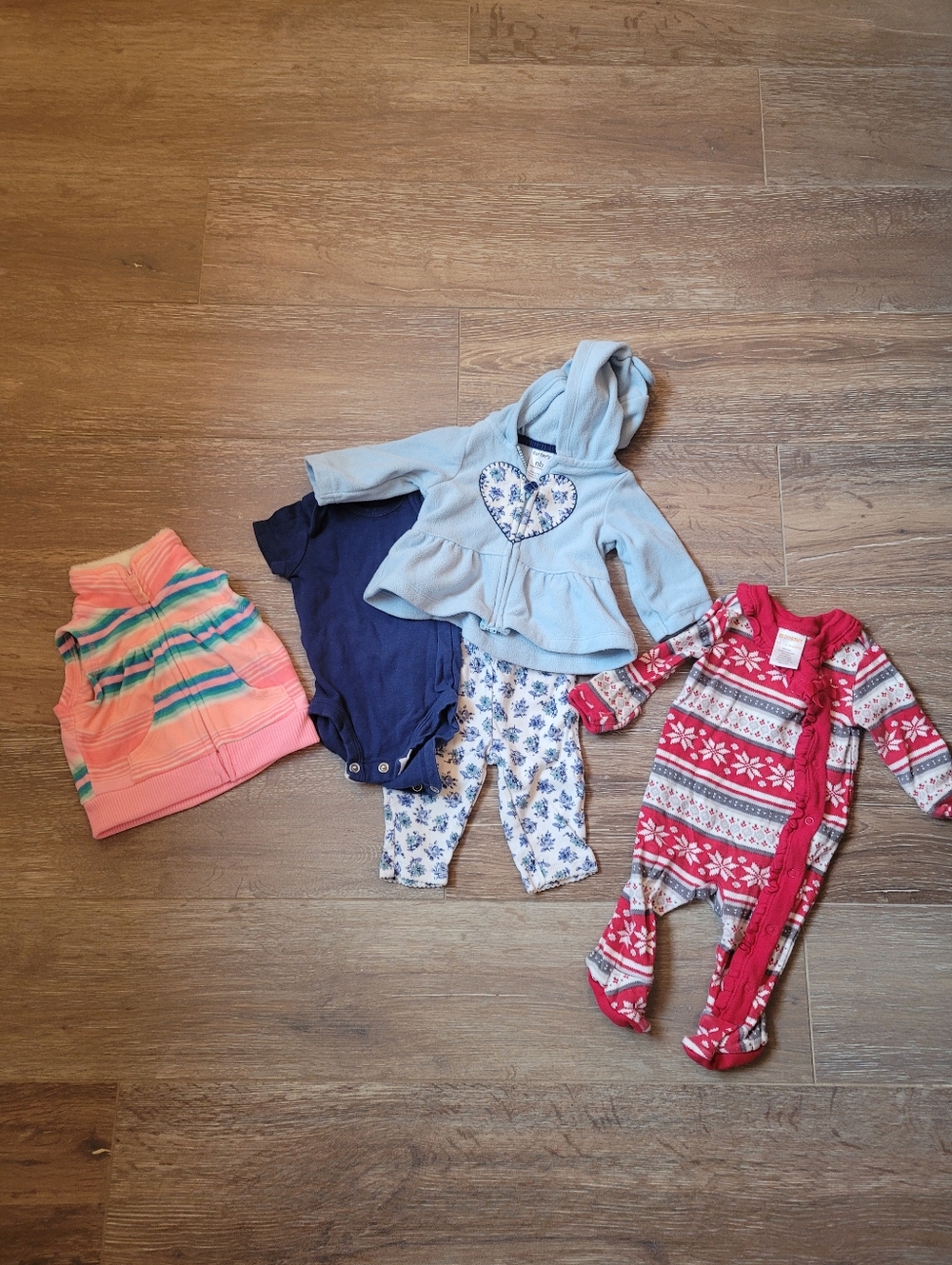 Two Baby Girl NB Outfits & Vest